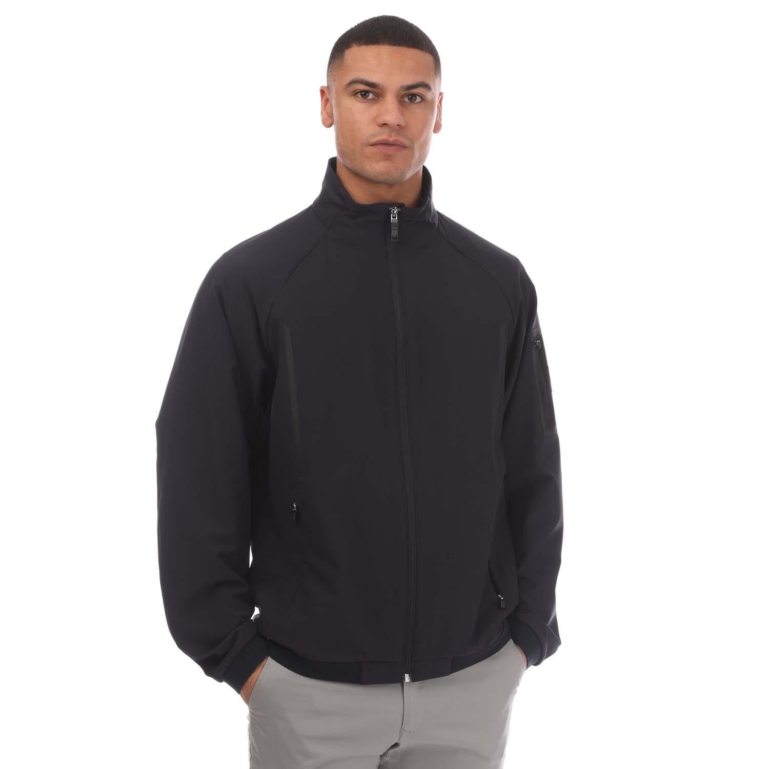 Dark Blue - Front - Boss Mens Zipped Athletic Track Jacket