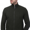 Khaki Green - Side - Mercery Mens Amonwoods Waffle Full Zip Sweatshirt