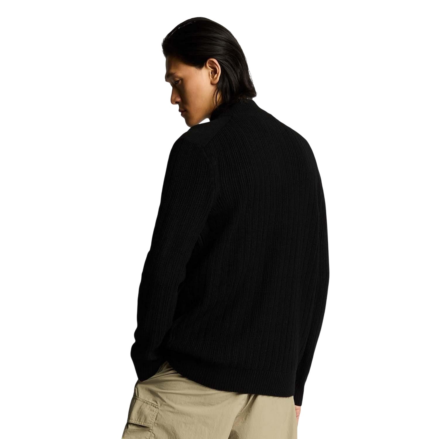 Black - Back - Lyle & Scott Mens Ribbed Jumper