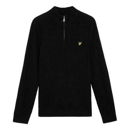 Black - Front - Lyle & Scott Mens Ribbed Jumper