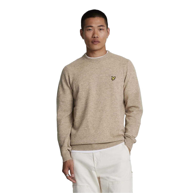 Brown - Lifestyle - Lyle & Scott Mens Lambswool Round Neck Jumper