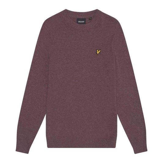 Purple - Front - Lyle & Scott Mens Lambswool Round Neck Jumper