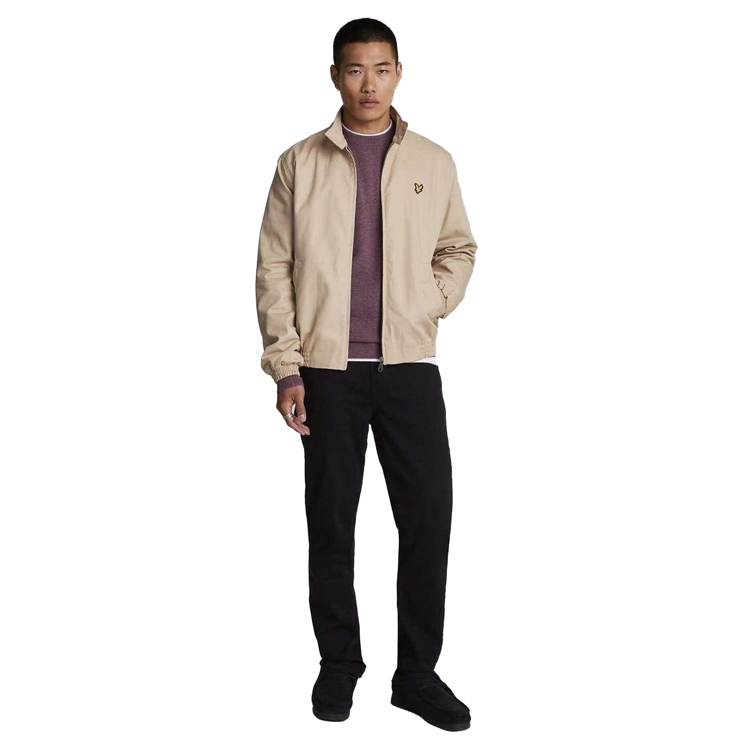 Purple - Pack Shot - Lyle & Scott Mens Lambswool Round Neck Jumper