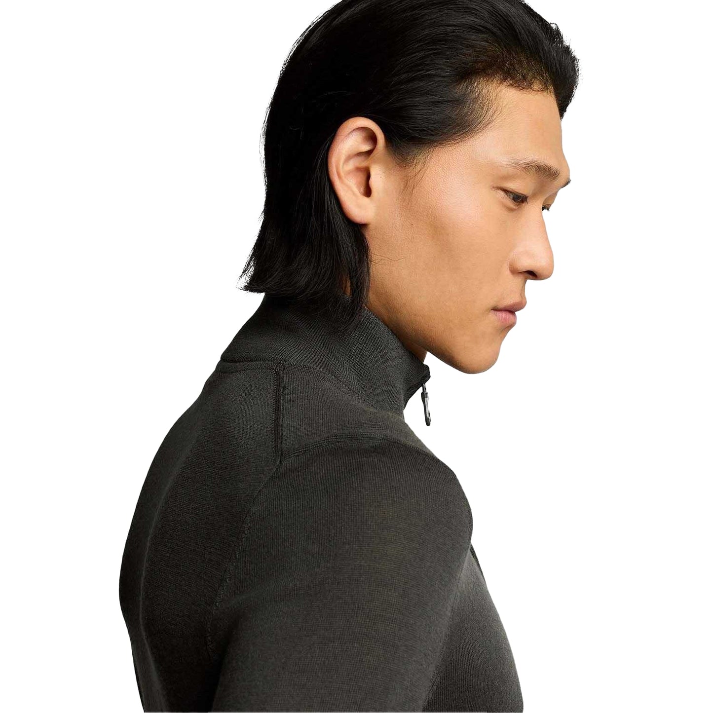 Grey - Lifestyle - Lyle & Scott Mens Eagle Merino Tonal Quarter Zip Jumper