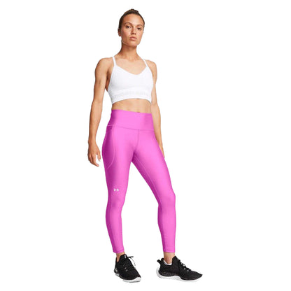 Pink - Close up - Under Armour Womens-Ladies Ankle Length High Rise Leggings