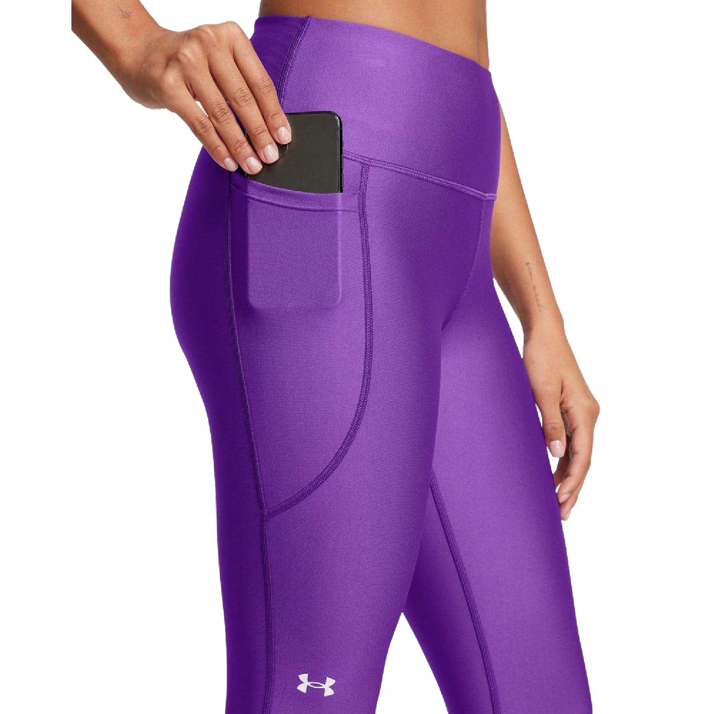 Purple - Side - Under Armour Womens-Ladies Ankle Length High Rise Leggings