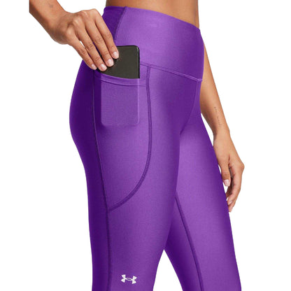 Purple - Side - Under Armour Womens-Ladies Ankle Length High Rise Leggings