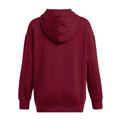 Red - Back - Under Armour Womens-Ladies Icons Fleece Oversized Hoodie