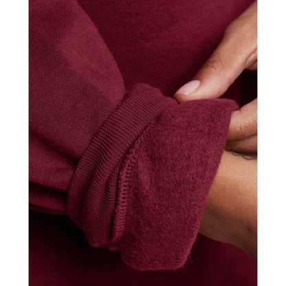 Red - Side - Under Armour Womens-Ladies Icons Fleece Oversized Hoodie