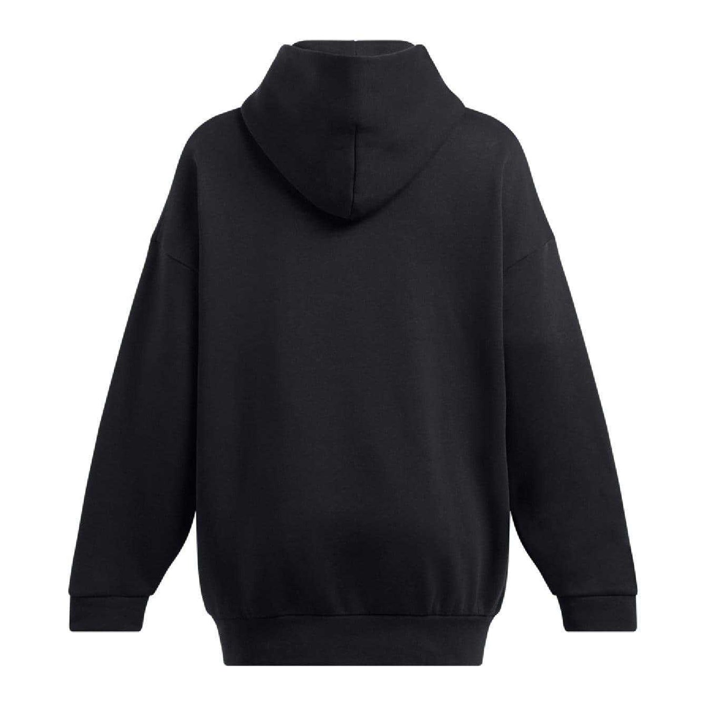 Black - Back - Under Armour Womens-Ladies Ultra Icons Fleece Oversized Hoodie
