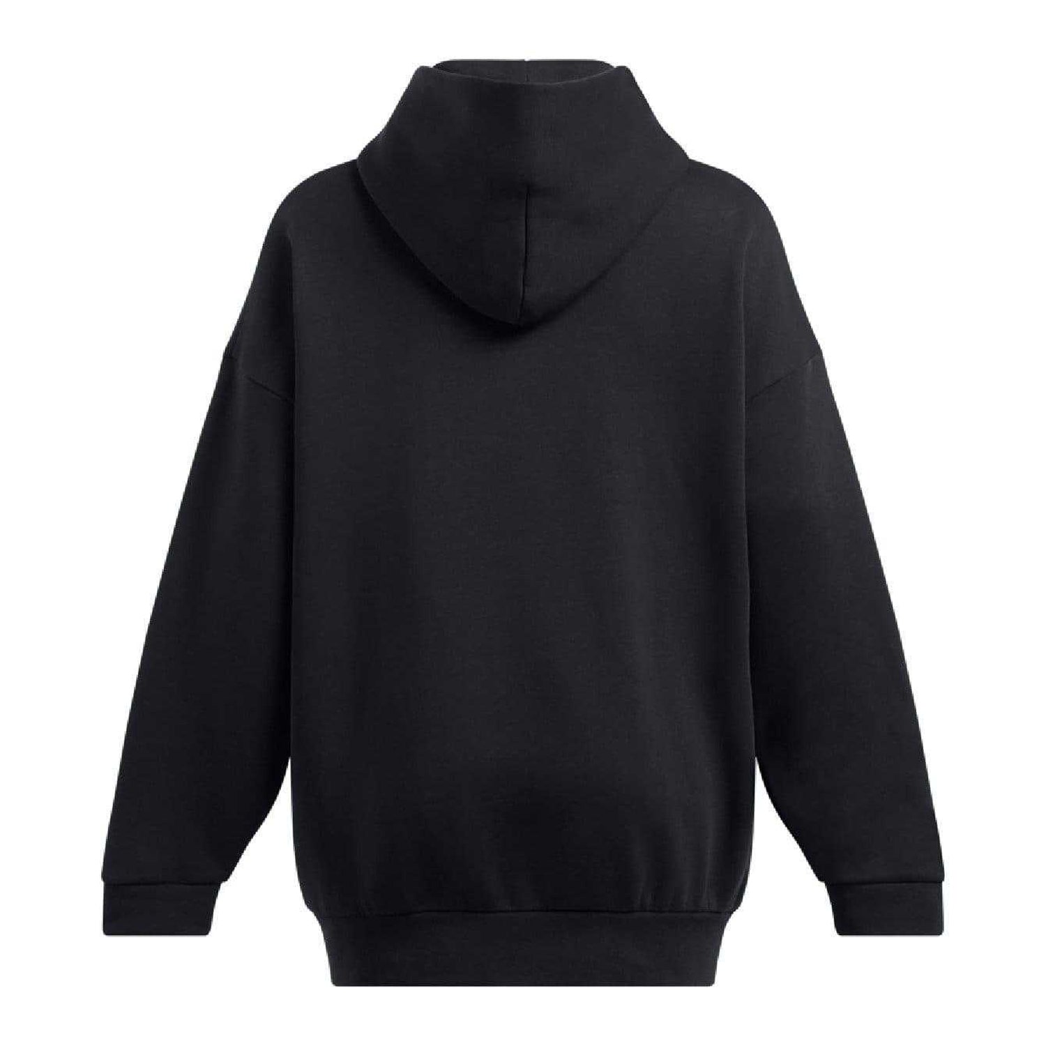 Black - Back - Under Armour Womens-Ladies Ultra Icons Fleece Oversized Hoodie