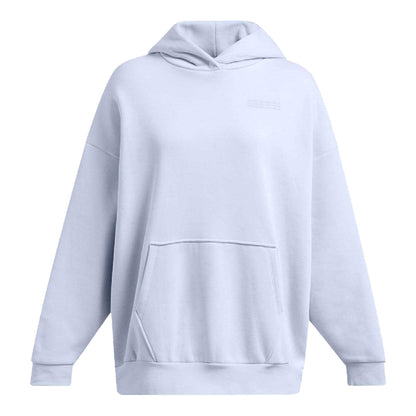 Blue - Front - Under Armour Womens-Ladies Ultra Icons Fleece Oversized Hoodie