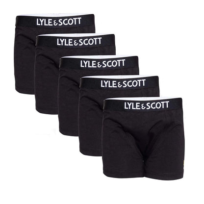 Black - Front - Lyle & Scott Boys Gacy Boxer Shorts (Pack of 5)