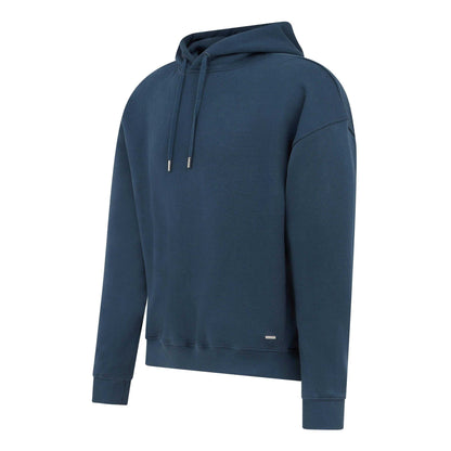 Navy - Front - Mallet Mens Graphic Loopback Hoodie