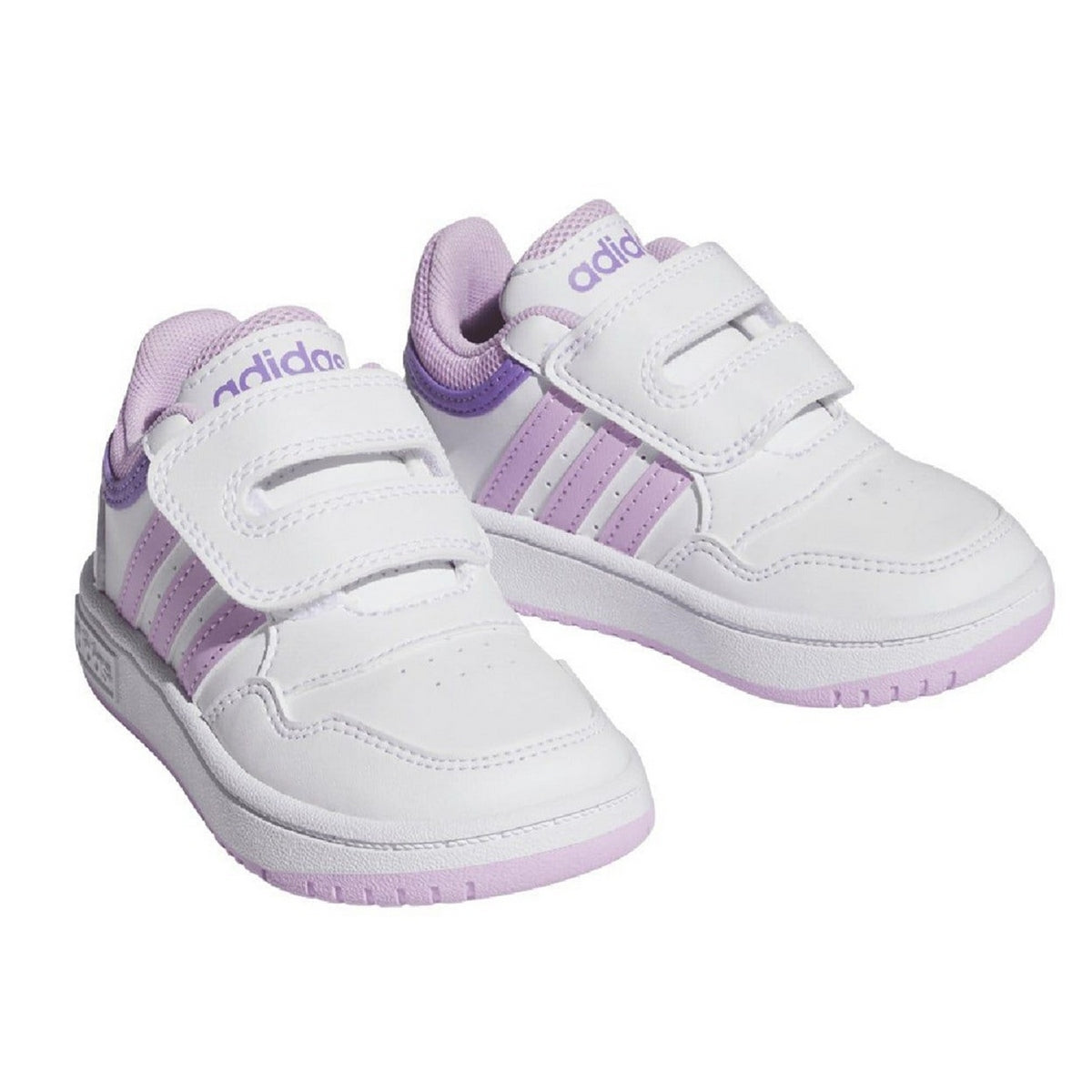 White - Back - Adidas Baby Hoops 3.0 Trainers
