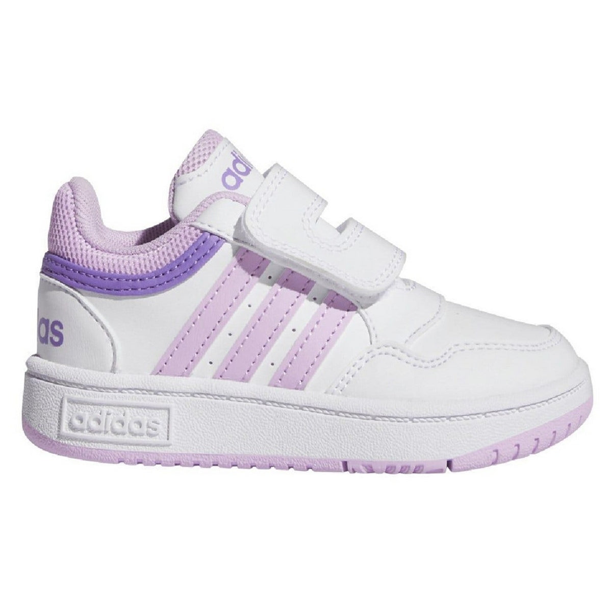 White - Front - Adidas Baby Hoops 3.0 Trainers