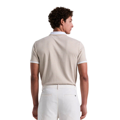 Cream - Back - Original Penguin Mens Mini Jacquard Polo Shirt