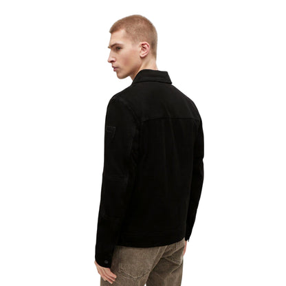 Black - Back - Boss Mens Jomister Suede Bomber Jacket