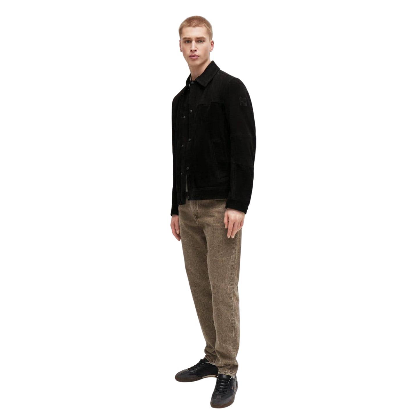 Black - Lifestyle - Boss Mens Jomister Suede Bomber Jacket