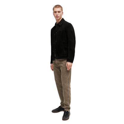 Black - Lifestyle - Boss Mens Jomister Suede Bomber Jacket