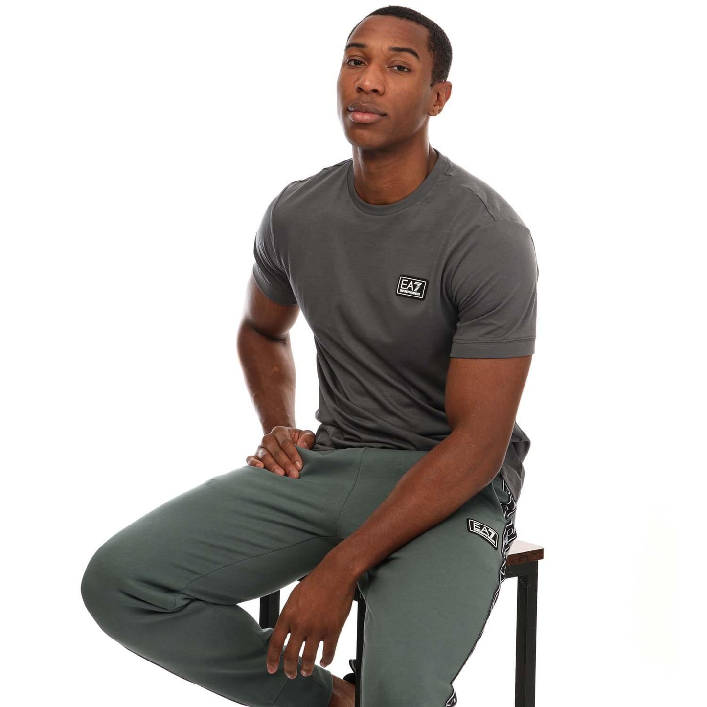 Grey - Lifestyle - Emporio Armani Mens Series Logo Cotton T-Shirt