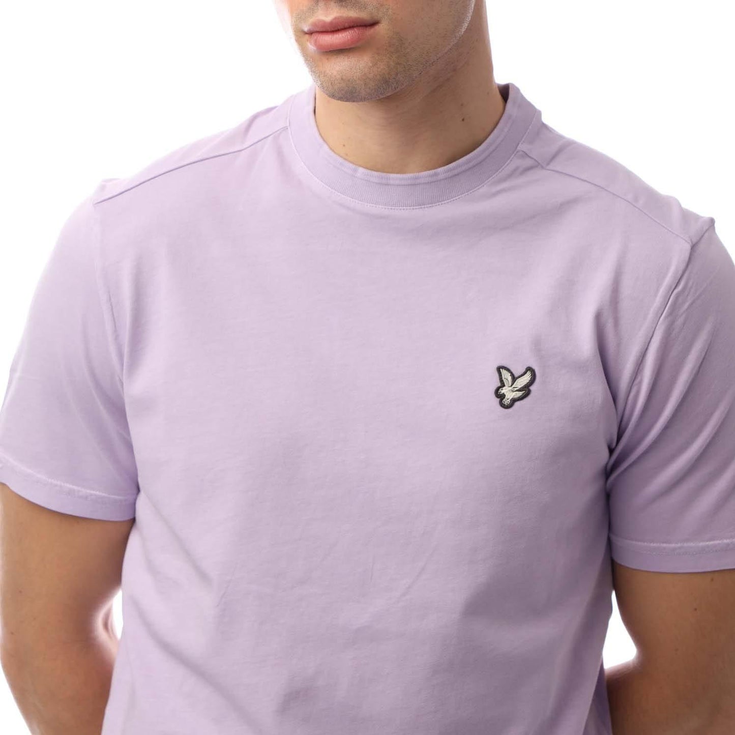 Purple - Side - Lyle & Scott Mens Natural Dyed Crew Neck T-Shirt