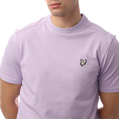 Purple - Side - Lyle & Scott Mens Natural Dyed Crew Neck T-Shirt