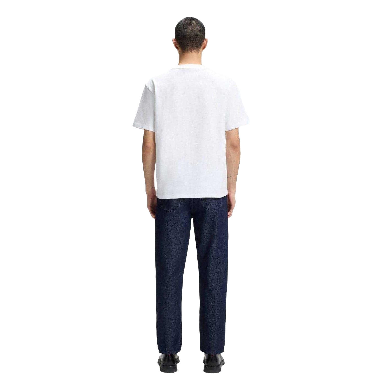White - Side - Hugo Mens Dapolino Print Logo T-Shirt
