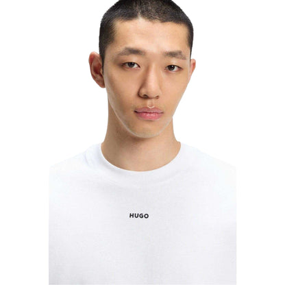 White - Lifestyle - Hugo Mens Dapolino Print Logo T-Shirt