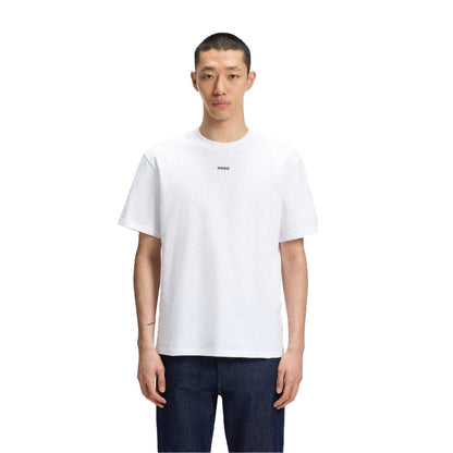 White - Pack Shot - Hugo Mens Dapolino Print Logo T-Shirt
