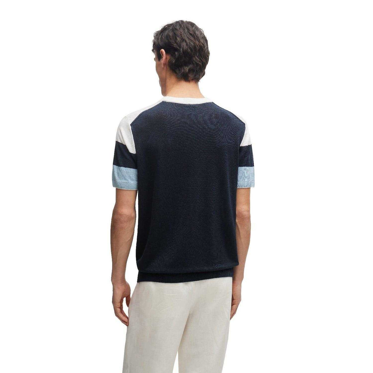 Dark Blue - Back - Boss Mens Tramonte T-Shirt
