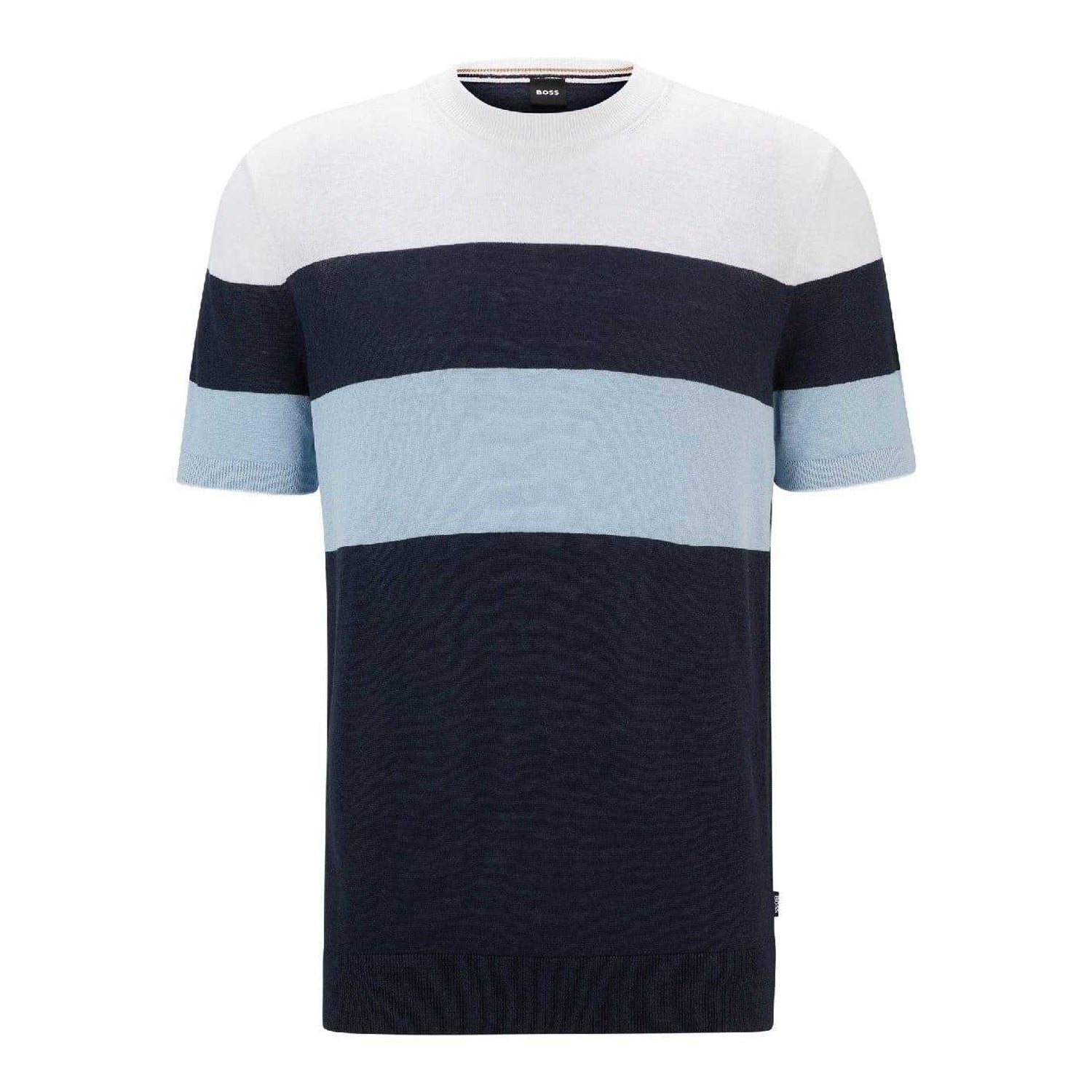 Dark Blue - Front - Boss Mens Tramonte T-Shirt