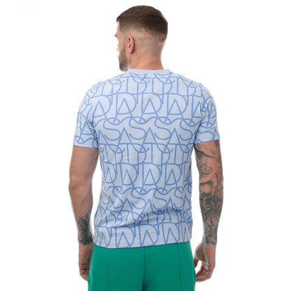 Blue - Back - Adidas Mens Script T-Shirt