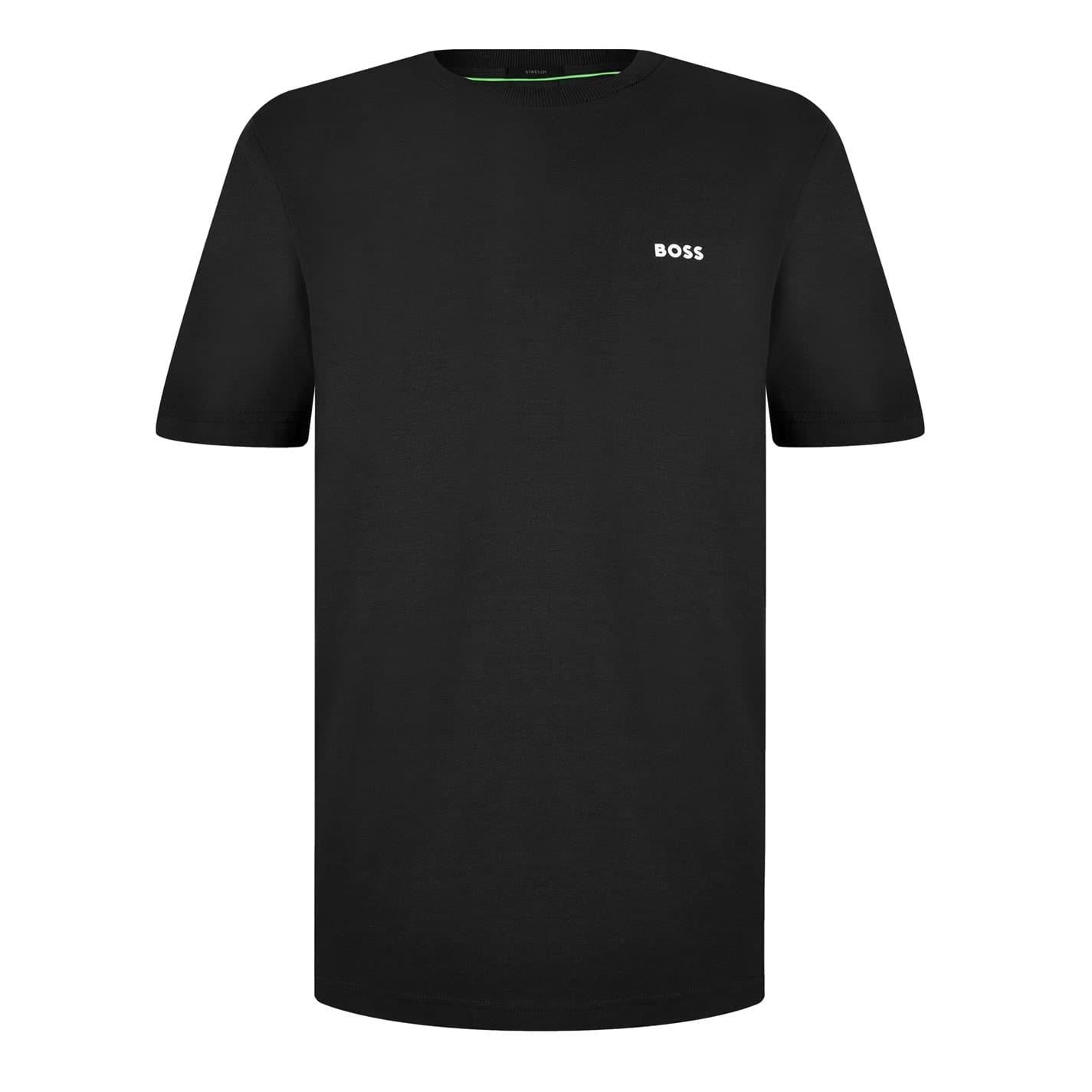 Black - Pack Shot - Boss Mens Contrast Logo T-Shirt
