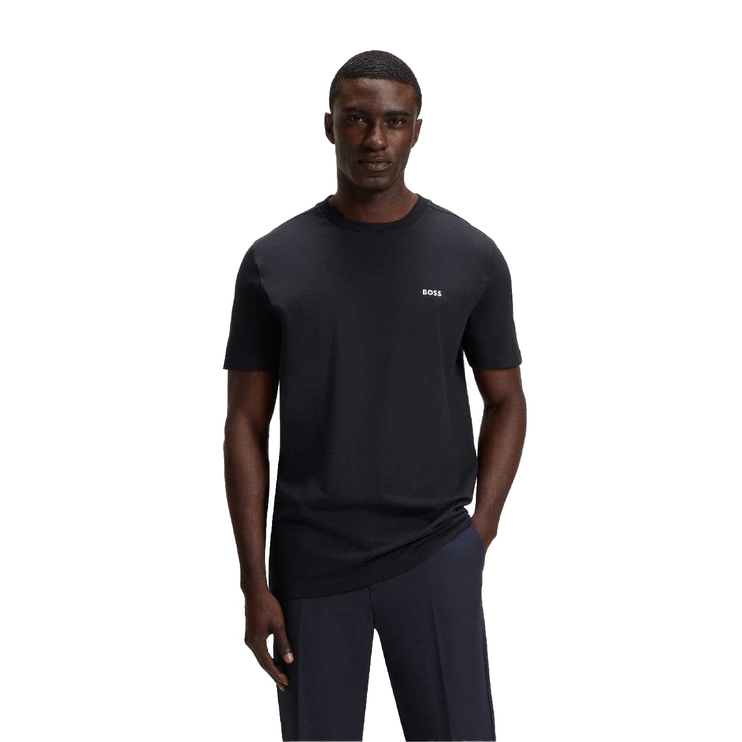 Dark Blue - Lifestyle - Boss Mens Contrast Logo T-Shirt