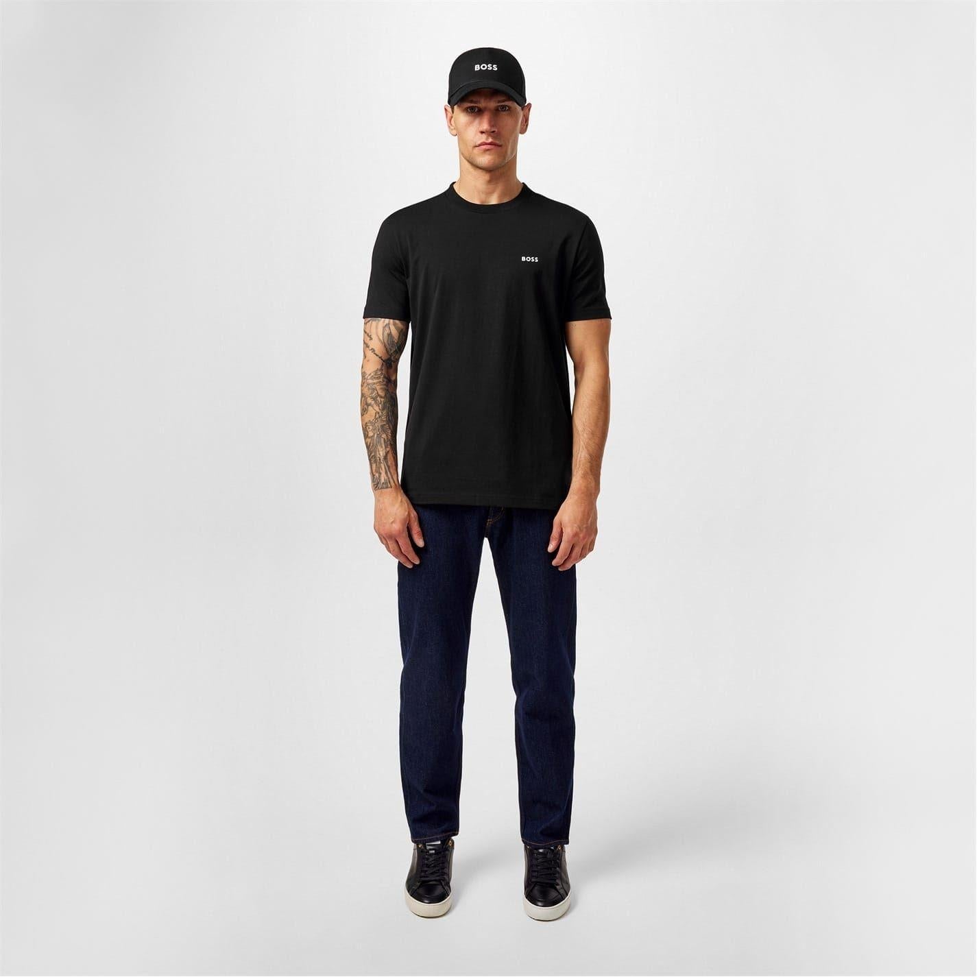 Black - Lifestyle - Boss Mens Contrast Logo T-Shirt
