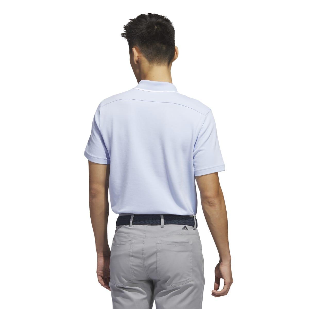 Blue - Back - Adidas Mens Go-To Primegreen Golf Polo Shirt