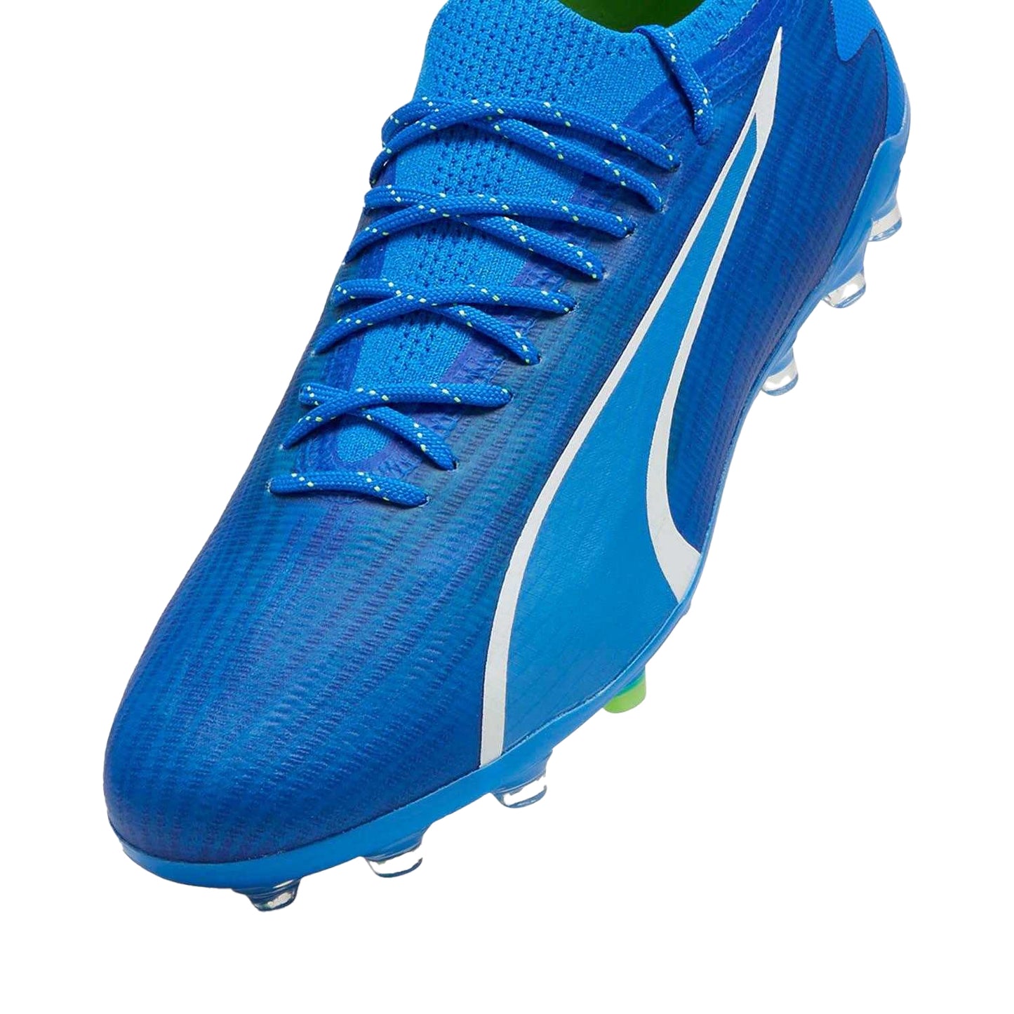 Blue-Puma White-Green Pro - Close up - Puma Mens Ultra Ultimate Football Boots