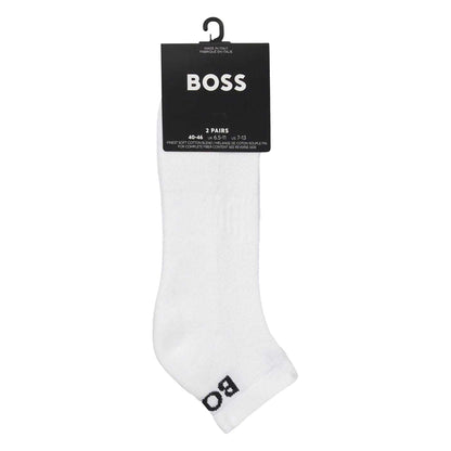 White - Side - Boss Mens Ankle Socks (Pack of 2)