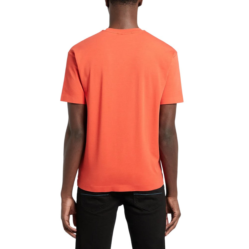 Orange - Back - Unlike Humans Mens Logo T-Shirt