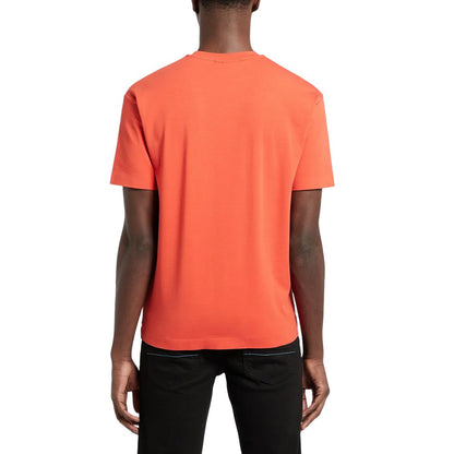 Orange - Back - Unlike Humans Mens Logo T-Shirt