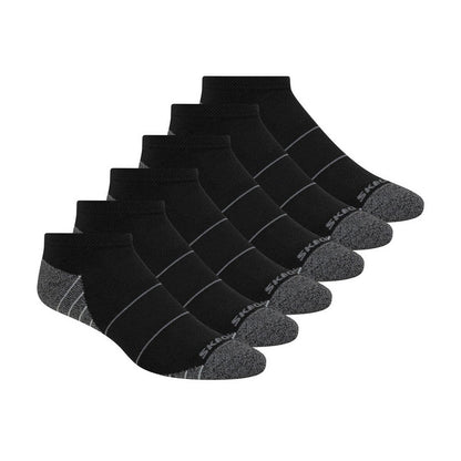 Black - Front - Skechers Mens Low Cut Socks (Pack of 6)