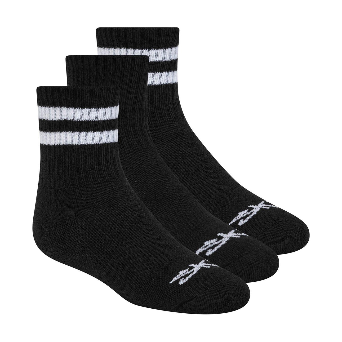 Black - Front - Skechers Childrens-Kids Crew Socks (Pack of 3)