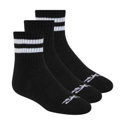 Black - Front - Skechers Childrens-Kids Crew Socks (Pack of 3)
