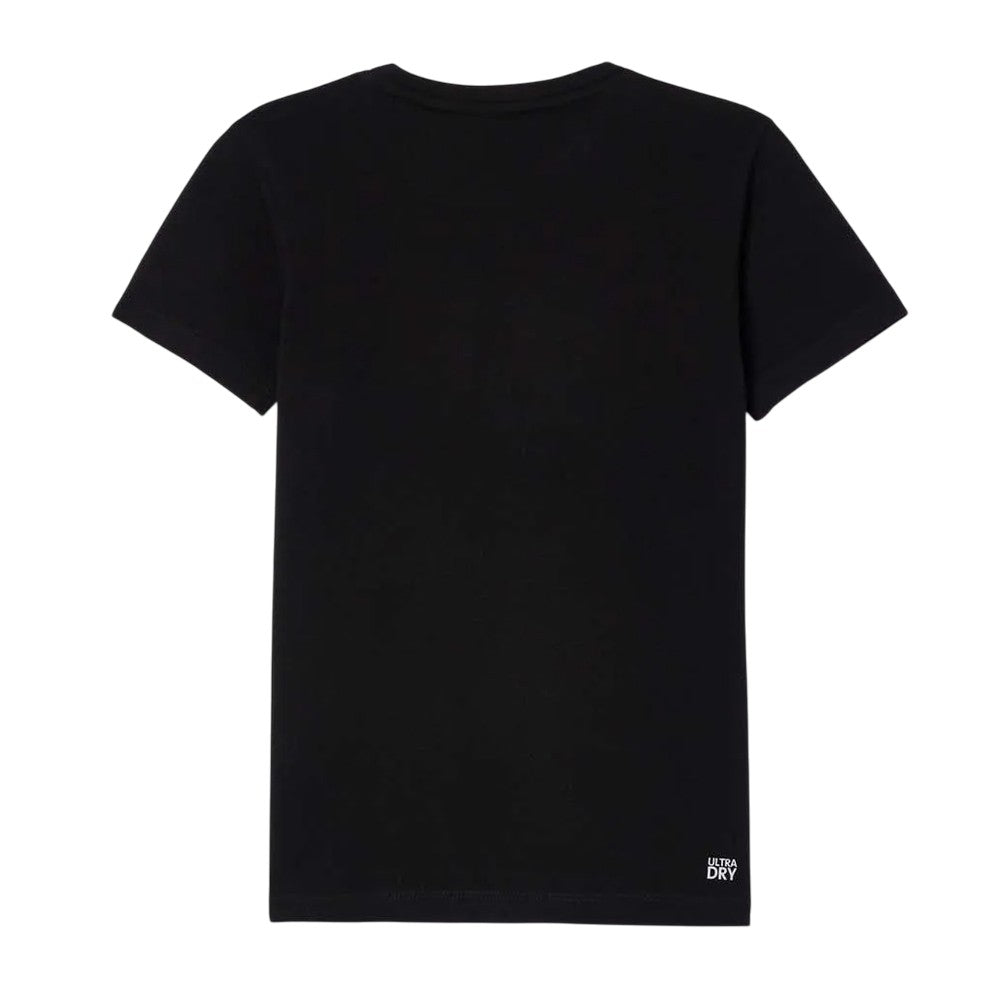 Black - Back - Lacoste Childrens-Kids Oversized Logo Tennis T-Shirt