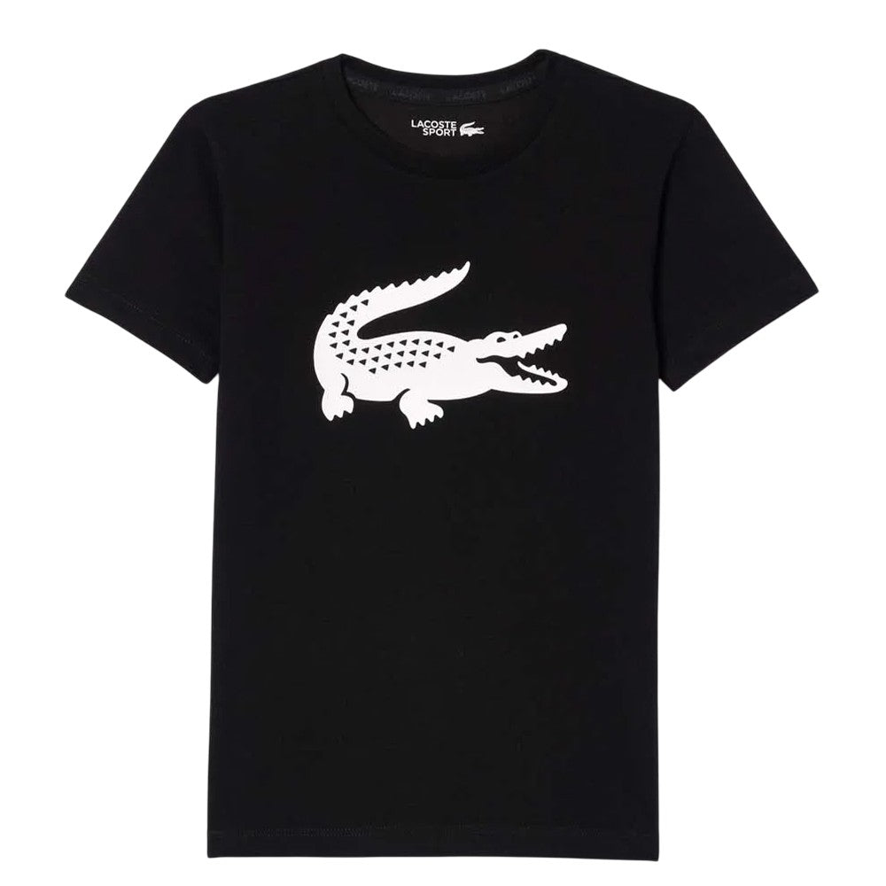 Black - Front - Lacoste Childrens-Kids Oversized Logo Tennis T-Shirt