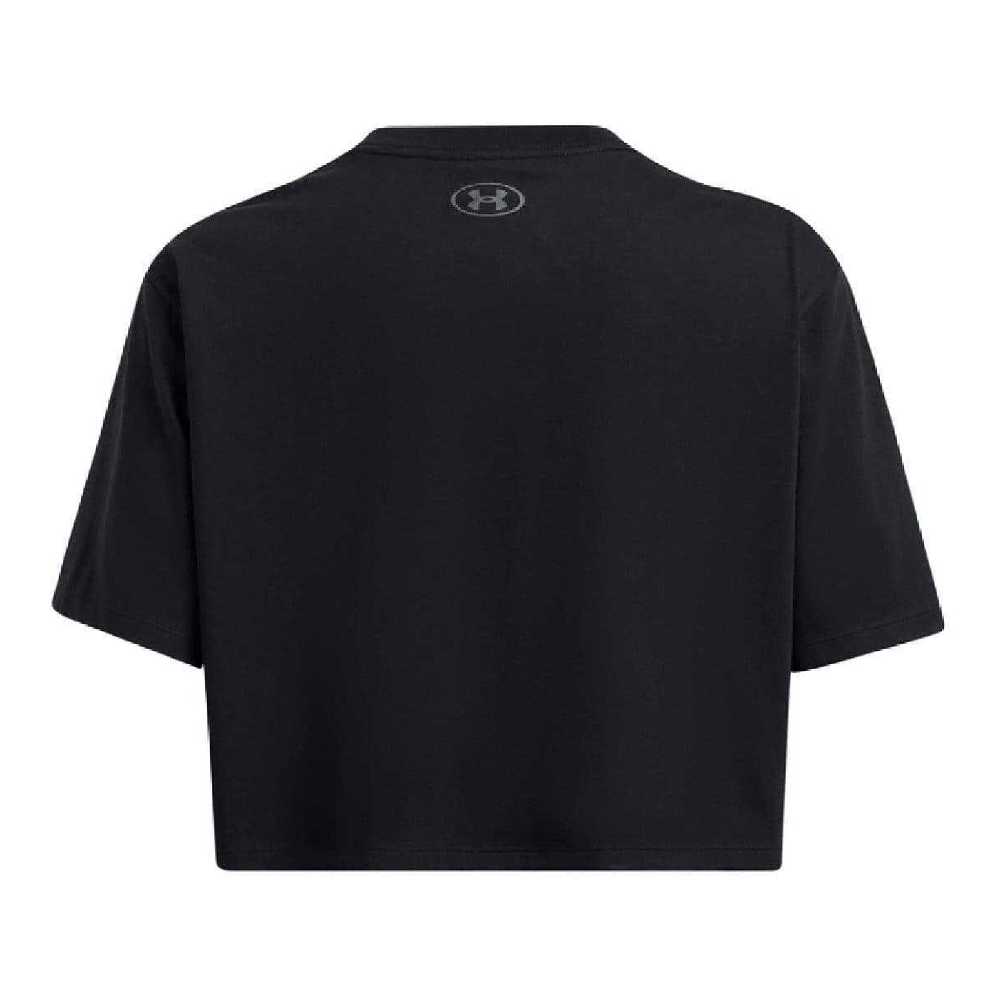 Black - Back - Under Armour Womens-Ladies Cropped Boxy T-Shirt