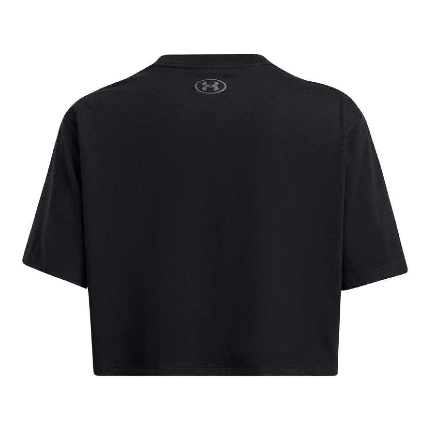 Black - Back - Under Armour Womens-Ladies Cropped Boxy T-Shirt