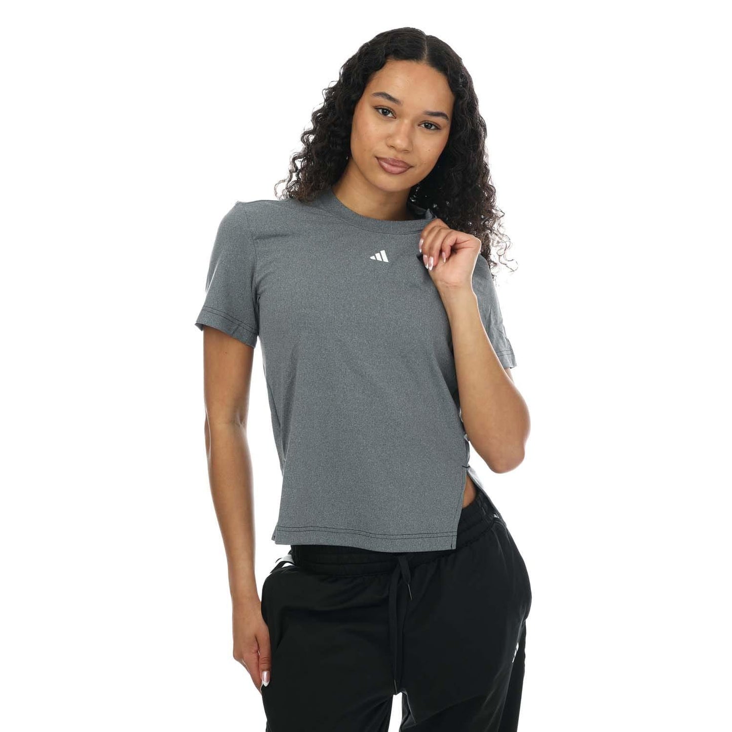 Grey - Front - Adidas Womens-Ladies Designed 2 Train T-Shirt