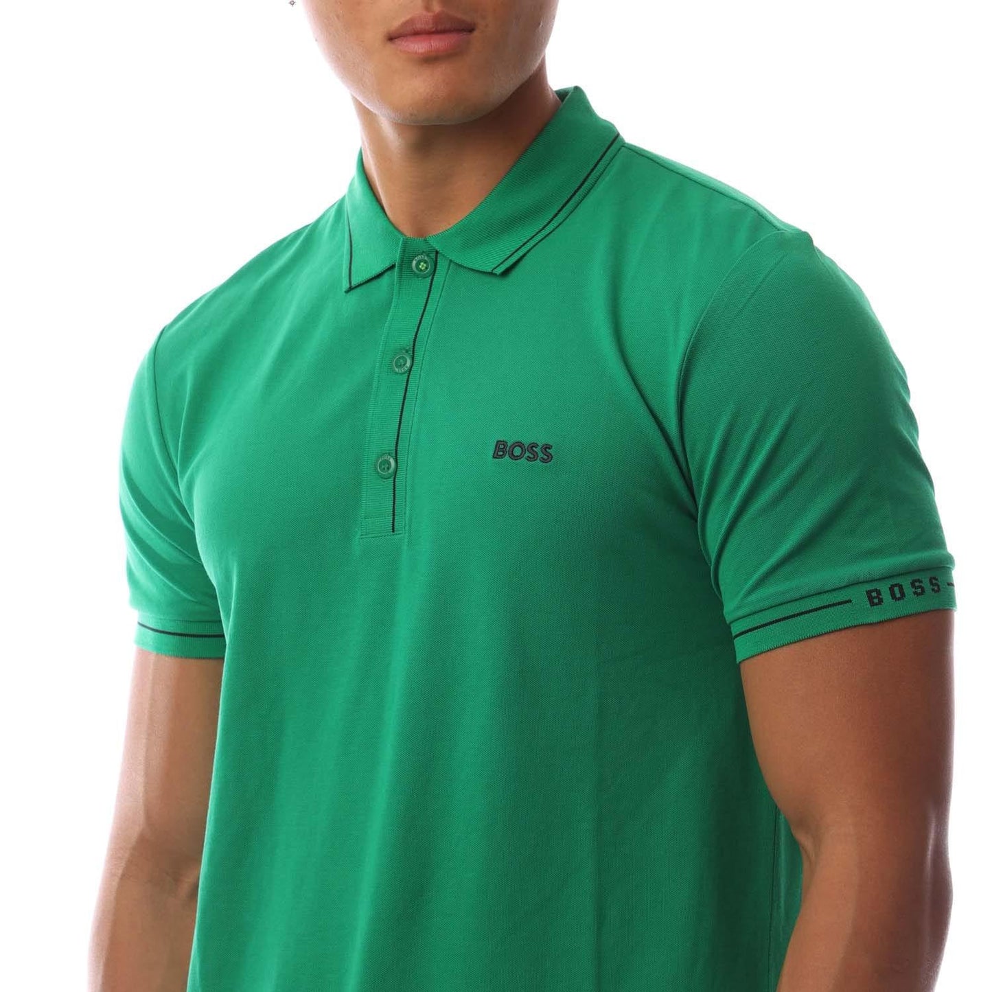 Green - Side - Boss Mens Paule Polo Shirt